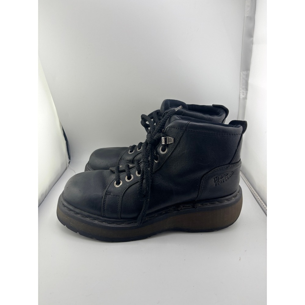 Dr. Martens 8597 Vintage Made in England Black Leather Platform Boots Mens 6 UK